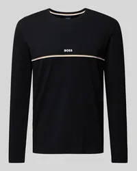 HUGO BOSS Longsleeve mit Label-Print Black