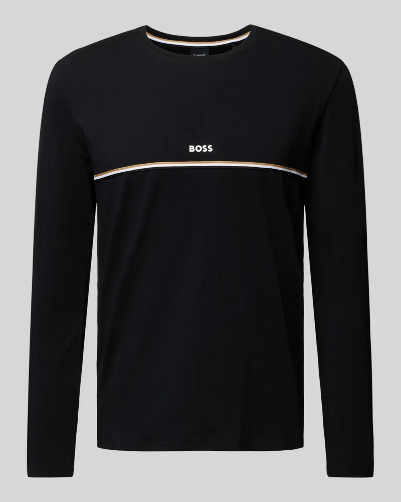 HUGO BOSS Longsleeve mit Label-Print Black