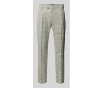 Slim Fit Bundfaltenhose mit Glencheck-Muster Modell 'SAND