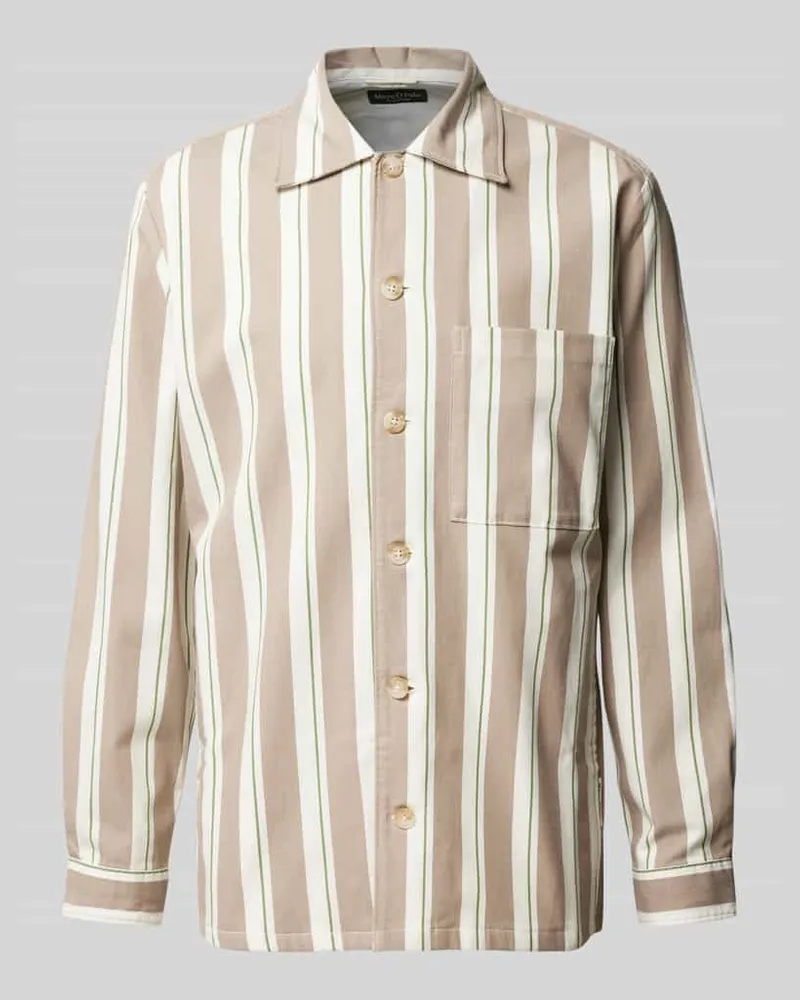 Marc O'Polo Loose Fit Overshirt aus stabilem Baumwoll-Mix Beige