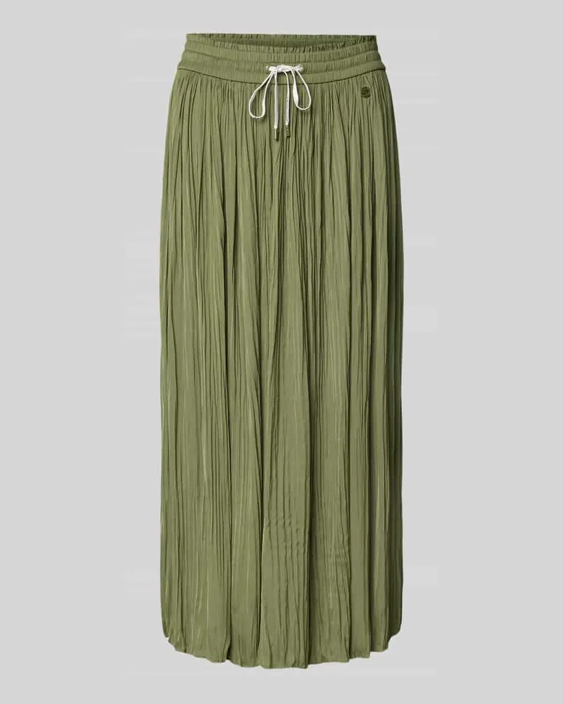 Marc Cain Midirock mit elastischem Bund und Falten Oliv