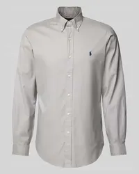 Ralph Lauren Freizeithemd mit Button-Down-Kragen Hellgrau