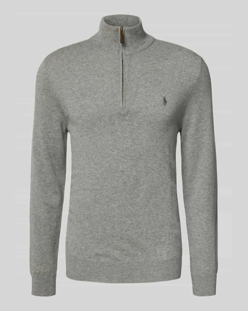 Ralph Lauren Strickpullover mit gerippten Abschlüssen Mittelgrau