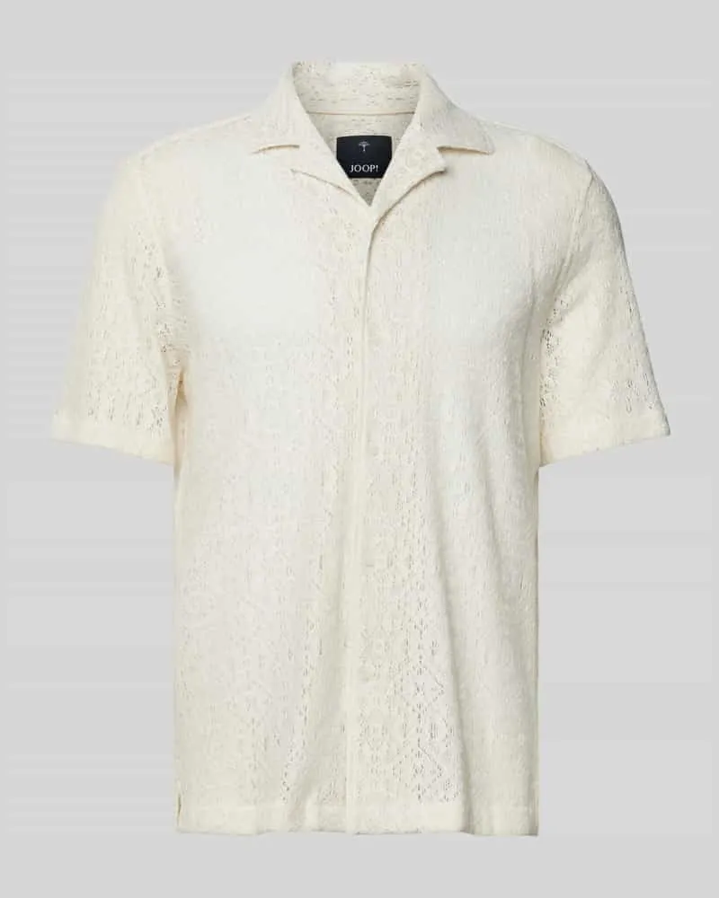 JOOP! Regular Fit Freizeithemd mit Resortkragen Modell 'Kawai Offwhite