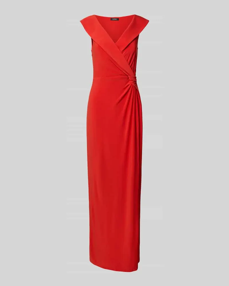 Ralph Lauren Abendkleid mit V-Ausschnitt Modell 'LEONIDAS Rot