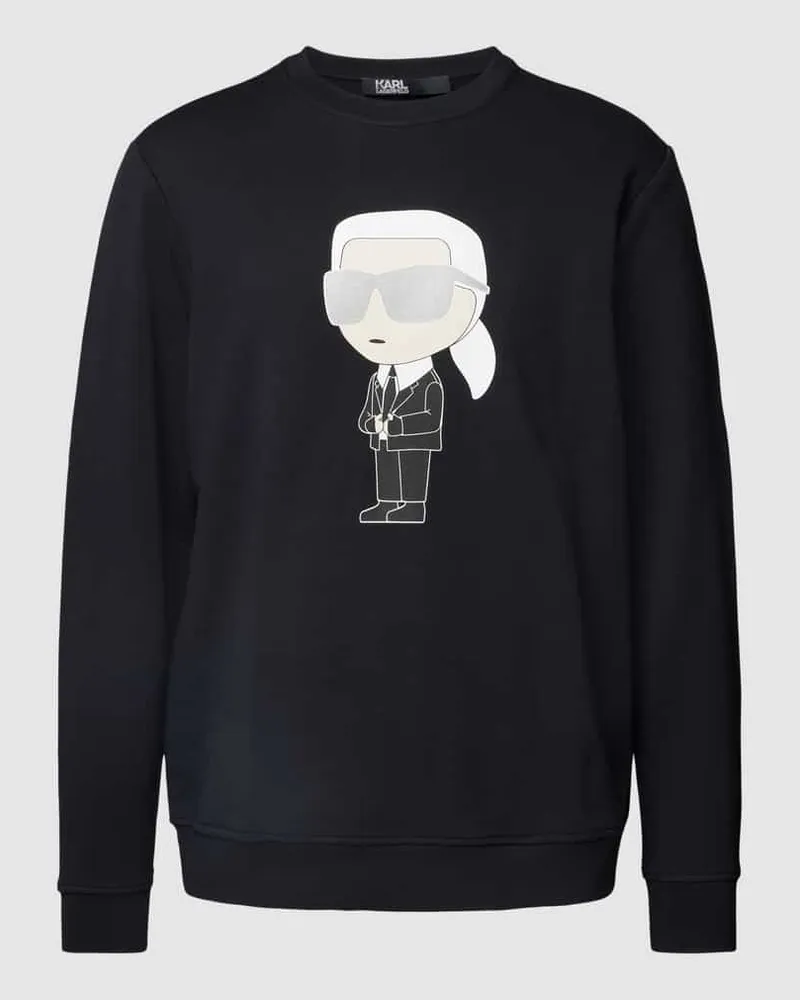 Karl Lagerfeld Sweatshirt mit Label-Print Dunkelblau