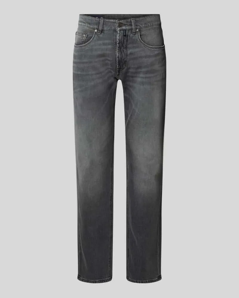 Pierre Cardin Tapered Fit Jeans im Used-Look Modell 'Lyon Mittelgrau
