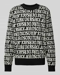 Versace Jeans Strickpullover mit gerippten Abschlüssen Black