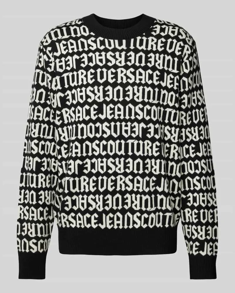 Versace Jeans Strickpullover mit gerippten Abschlüssen Black