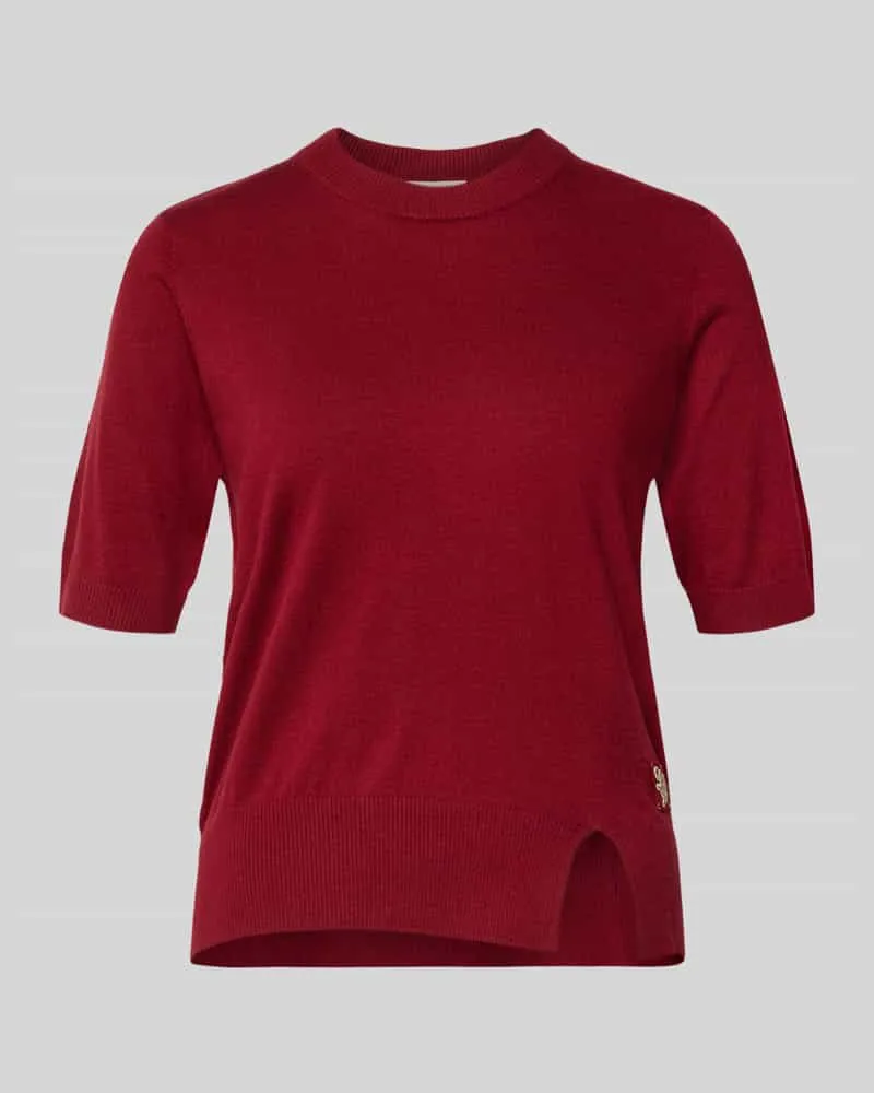 Liu Jo Strickshirt mit Rundhalsausschnitt Dunkelrot