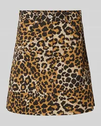 Max Mara Minirock mit Animal-Print Modell 'NADIR Beige