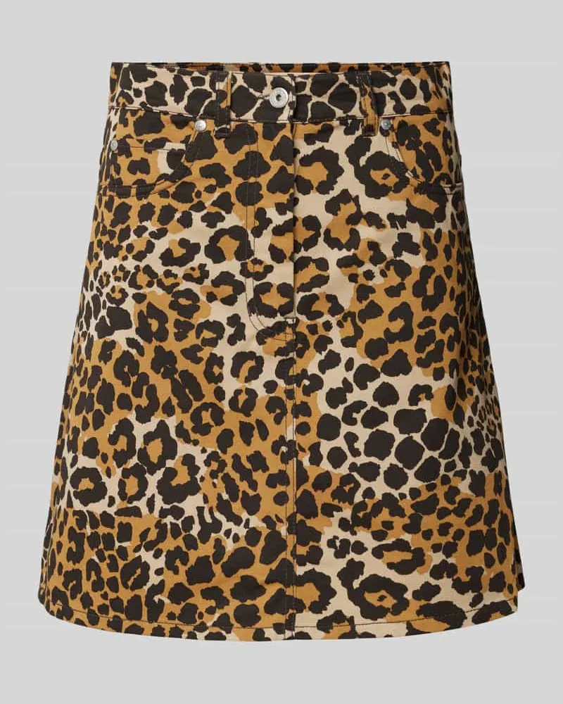 Max Mara Minirock mit Animal-Print Modell 'NADIR Beige