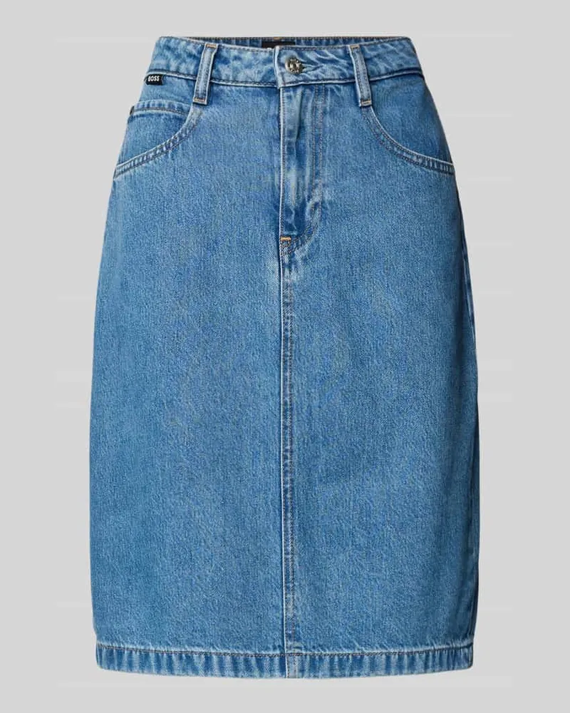 HUGO BOSS Knielanger Jeansrock im 5-Pocket-Design Modell 'COBALTIDE Blau