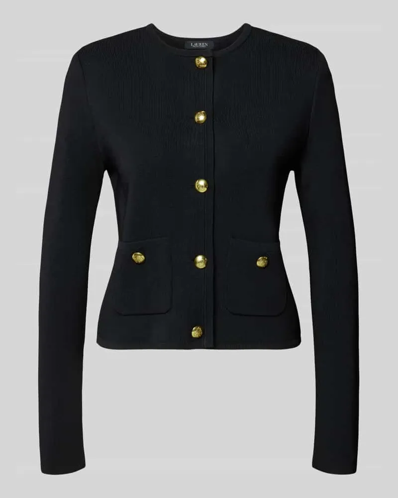 Ralph Lauren Regular Fit Kurzblazer mit goldenen Zierknöpfen Black