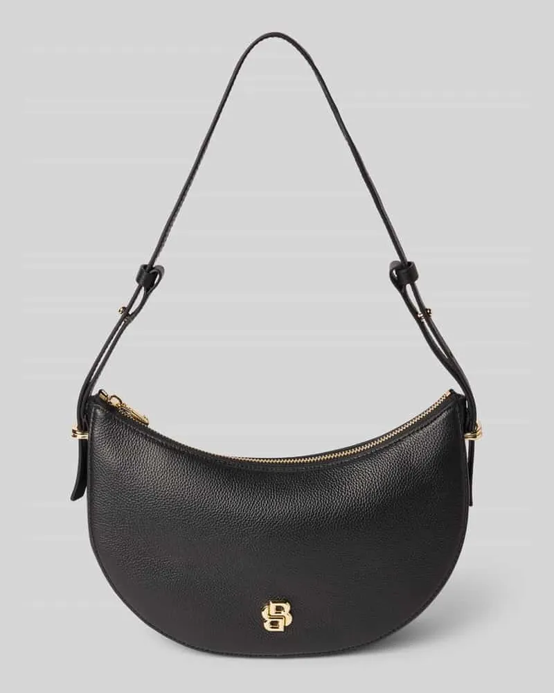 HUGO BOSS Henkeltasche aus echtem Rindsleder Black