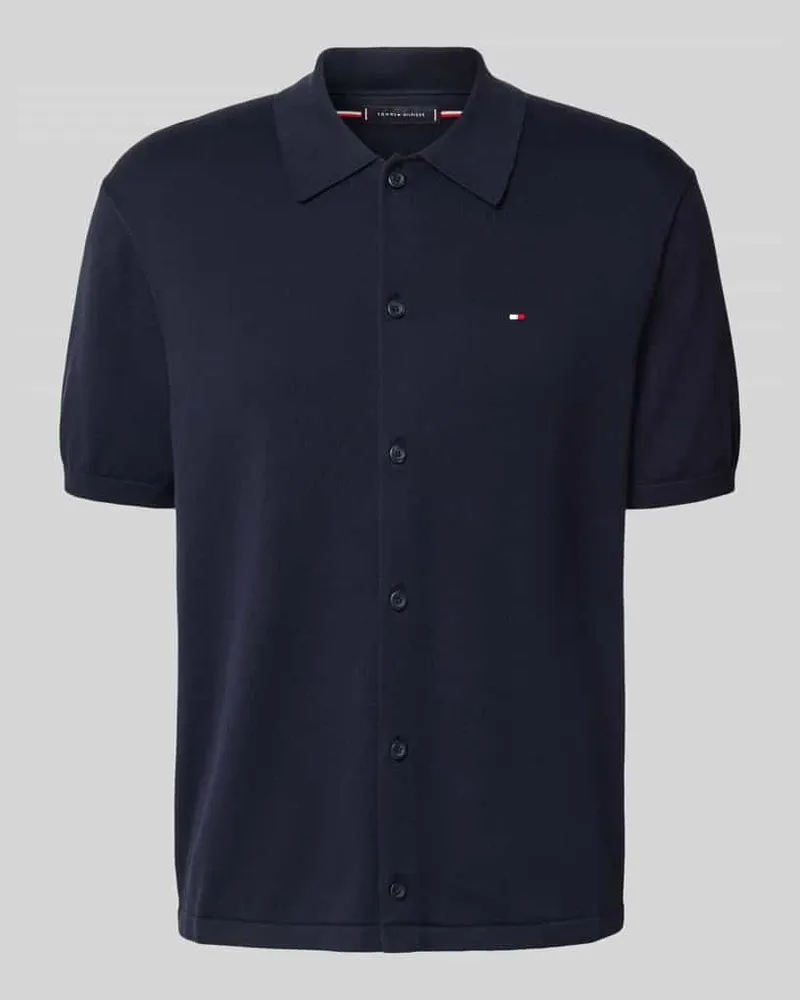 Tommy Hilfiger Regular Fit Overshirt aus reinem Baumwoll-Strick Dunkelblau