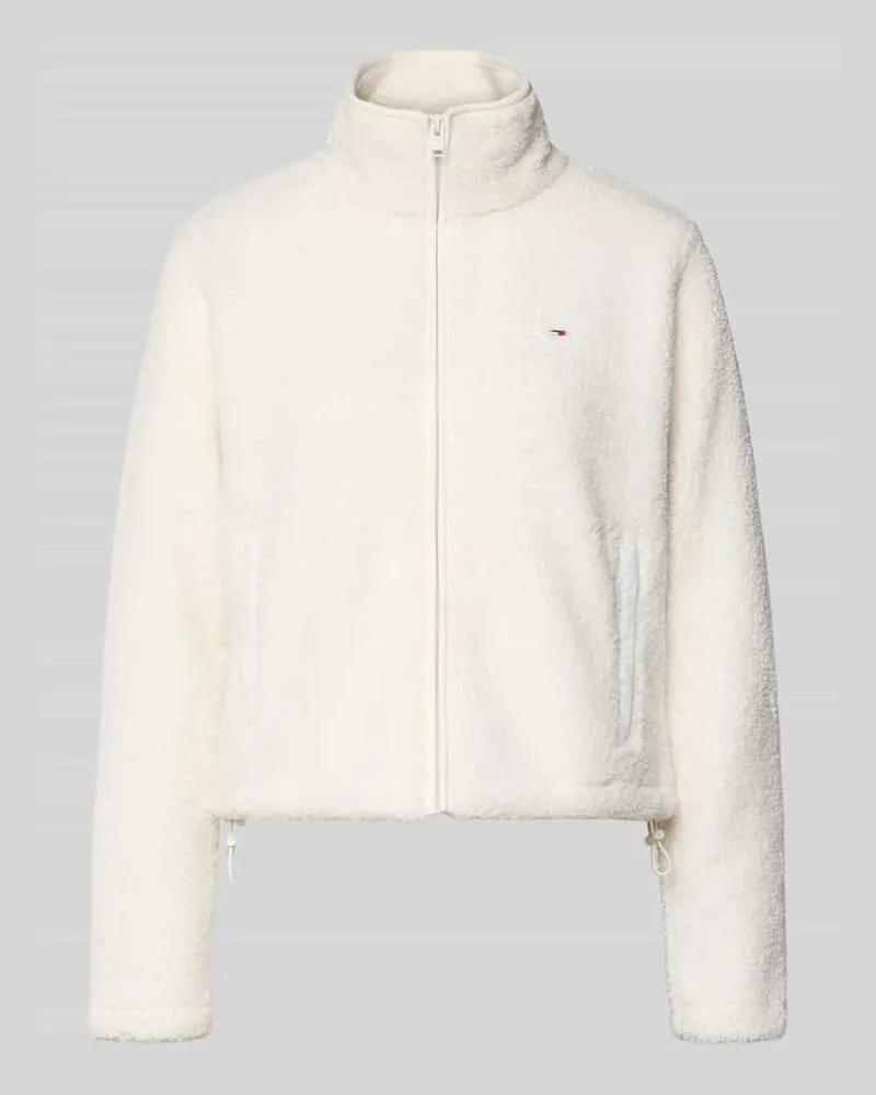 Tommy Hilfiger Regular Fit Teddy-Jacke mit verdecktem Reißverschluss Offwhite