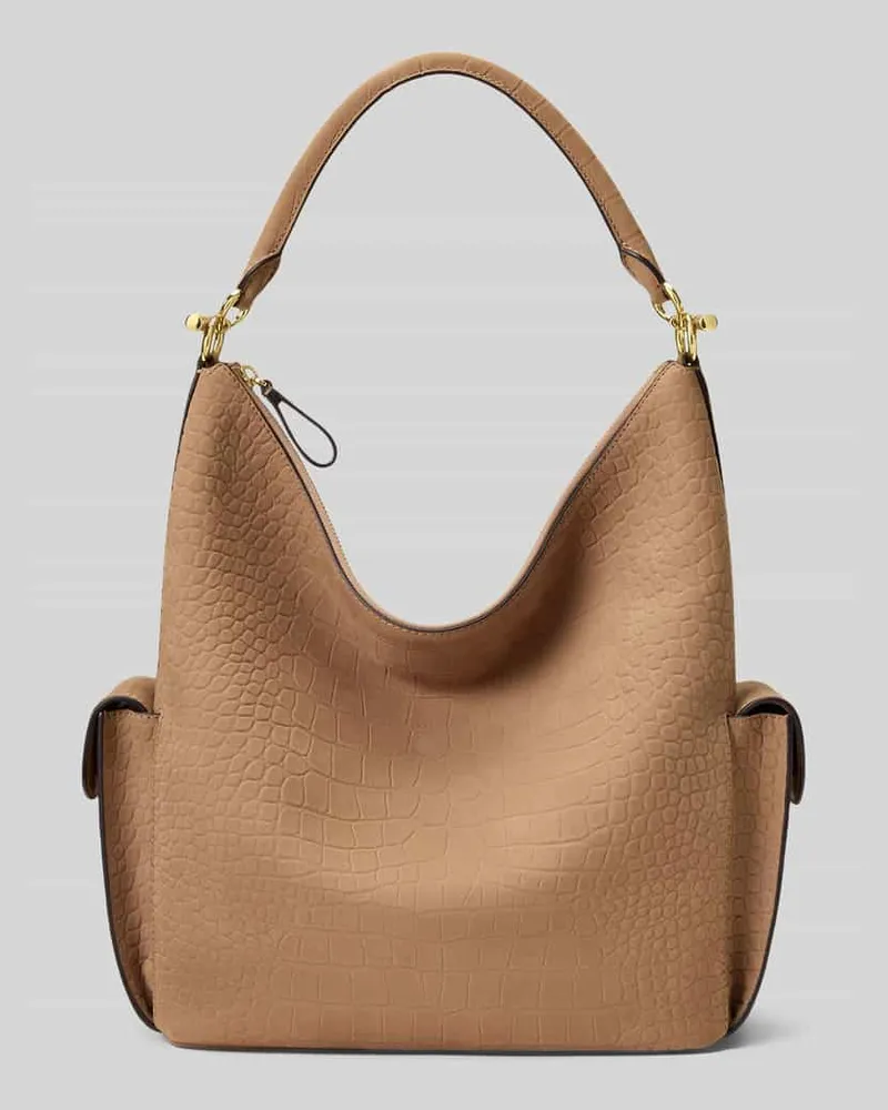 Ralph Lauren Henkeltasche aus echtem Leder Camel