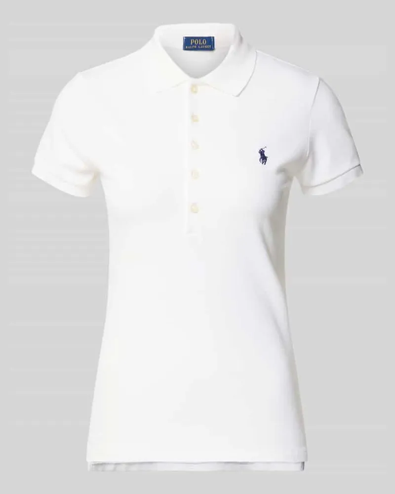 Ralph Lauren Regular Fit Poloshirt aus Baumwoll-Mix Modell 'JULIE Weiss
