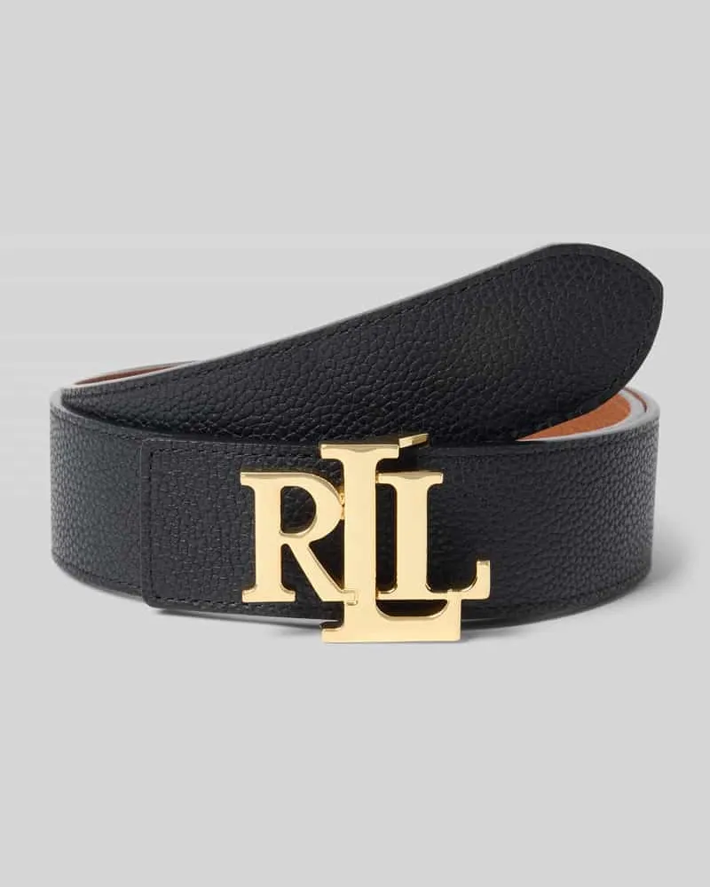 Ralph Lauren Wendegürtel aus Rindsleder mit Label-Applikation Black