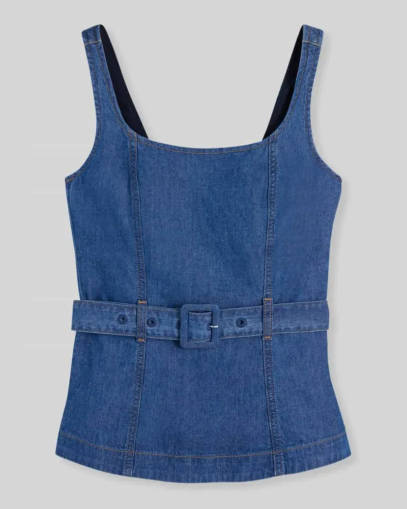 Tommy Hilfiger Regular Fit Blusentop aus reiner Baumwolle Bleu