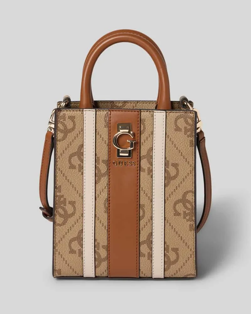 Guess Umhängetasche mit Label-Applikation Modell 'ERENIA MINI TOTE Hellbraun