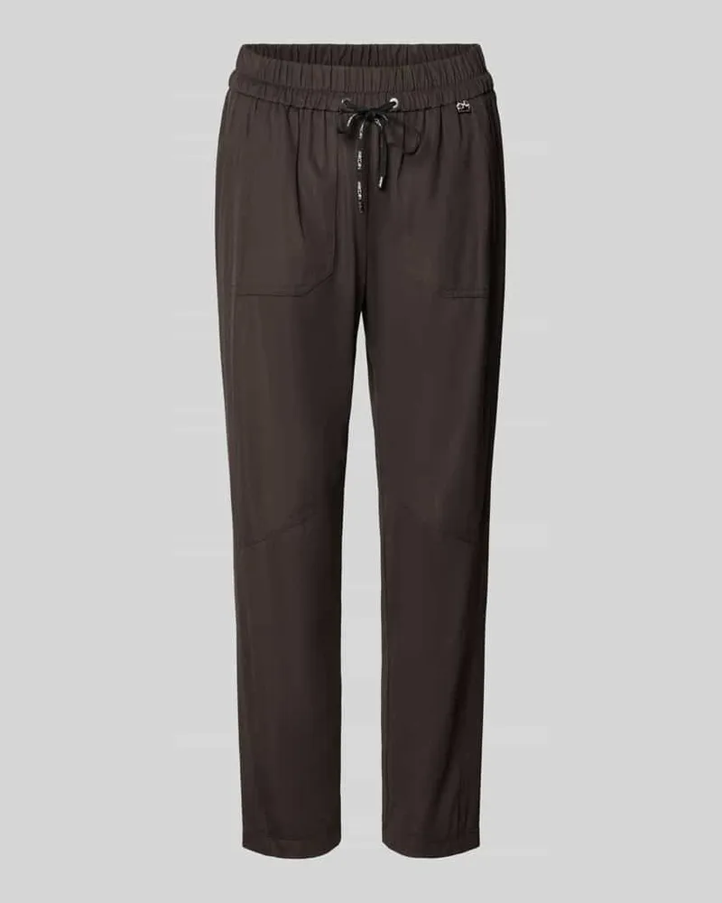 Marc Cain Hose mit elastischem Bund und Eingrifftaschen Dunkelbraun