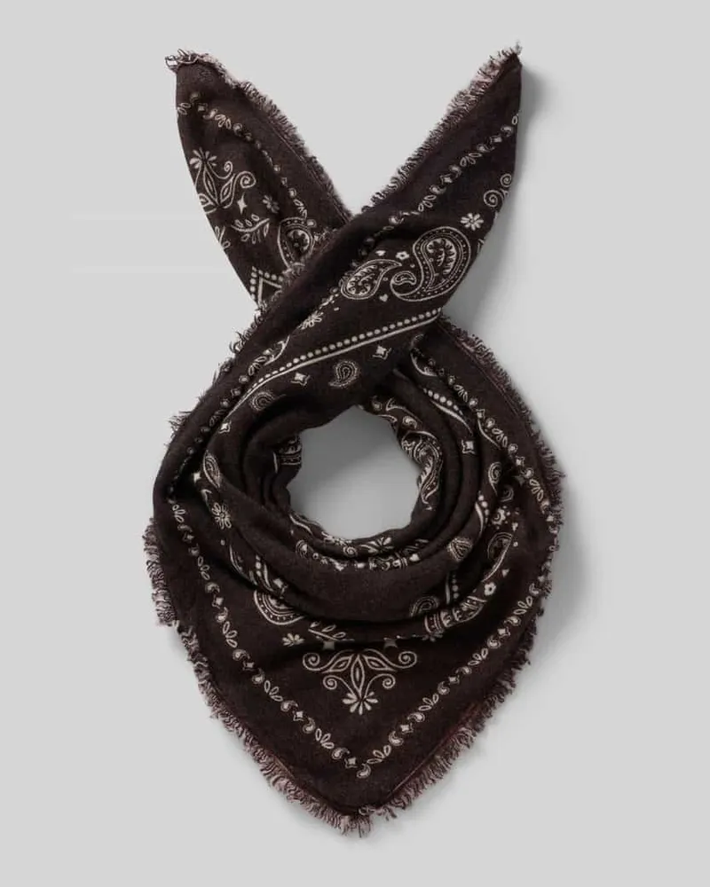 Smith & Soul Schal aus Woll-Kaschmir-Mix mit Paisley-Muster Dunkelbraun