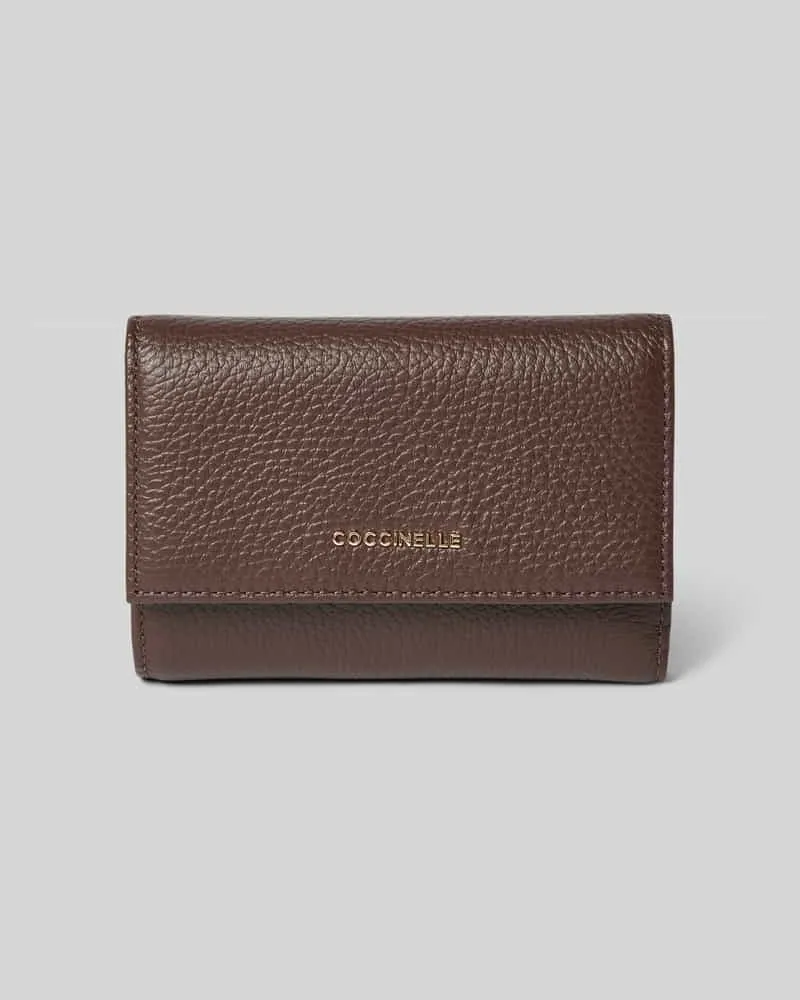 Coccinelle Portemonnaie mit Label-Applikation Dunkelbraun