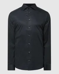 Eton Regular Fit Business-Hemd aus Twill Black