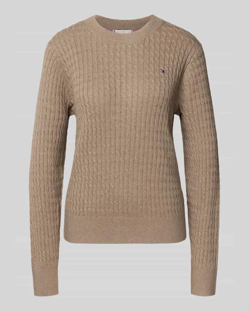 Tommy Hilfiger Regular Fit Pullover aus reiner Baumwolle Taupe