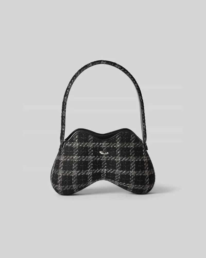 Diesel Shoulder Bag mit Logo-Applikation Black