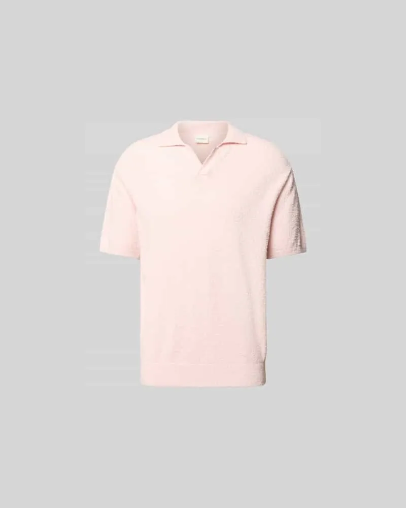 Closed Regular Fit Poloshirt in Strick-Optik Pink