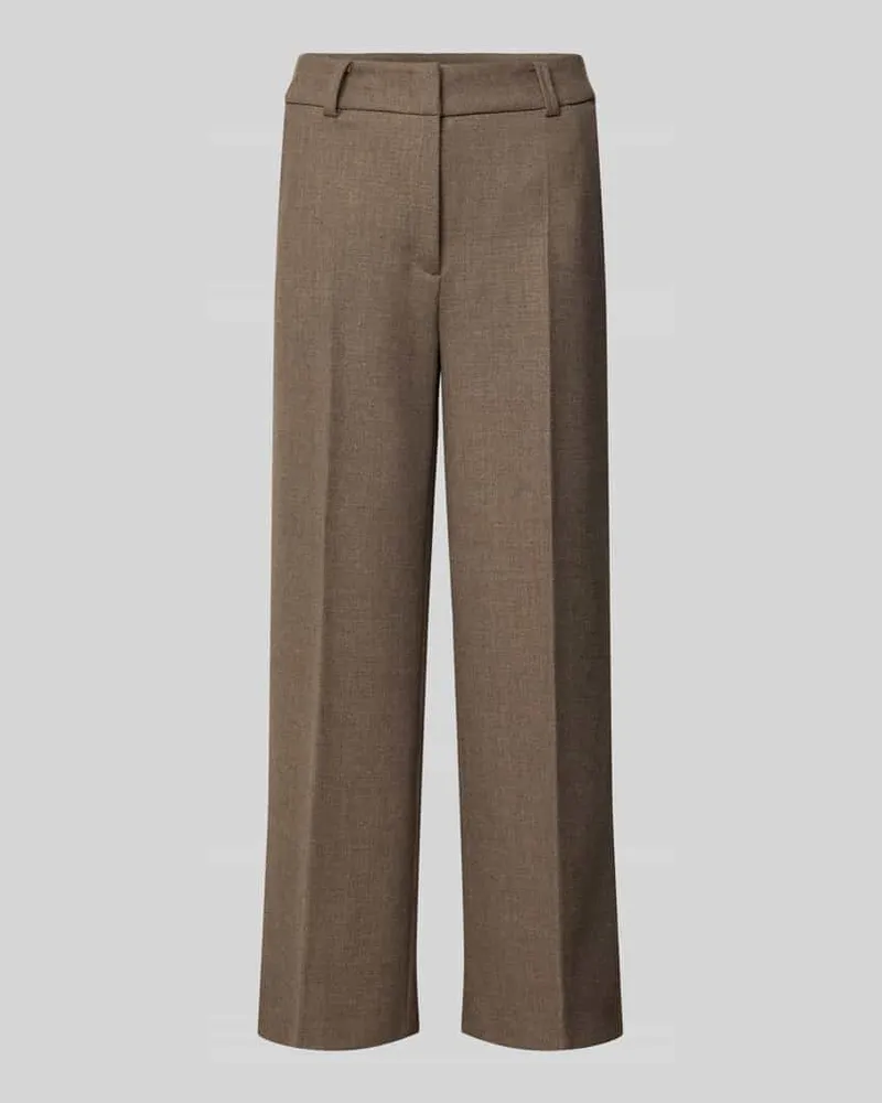 Cambio Wide Fit Stoffhose mit Viskose-Anteil Modell 'California Mittelbraun