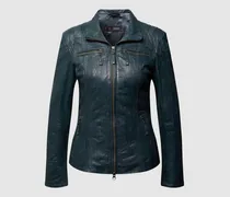 Lederjacke mit Crinkle-Effekt