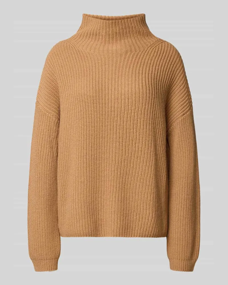 0039 Italy Strickpullover aus Kaschmir-Mix mit Stehkragen Modell 'LONA Camel