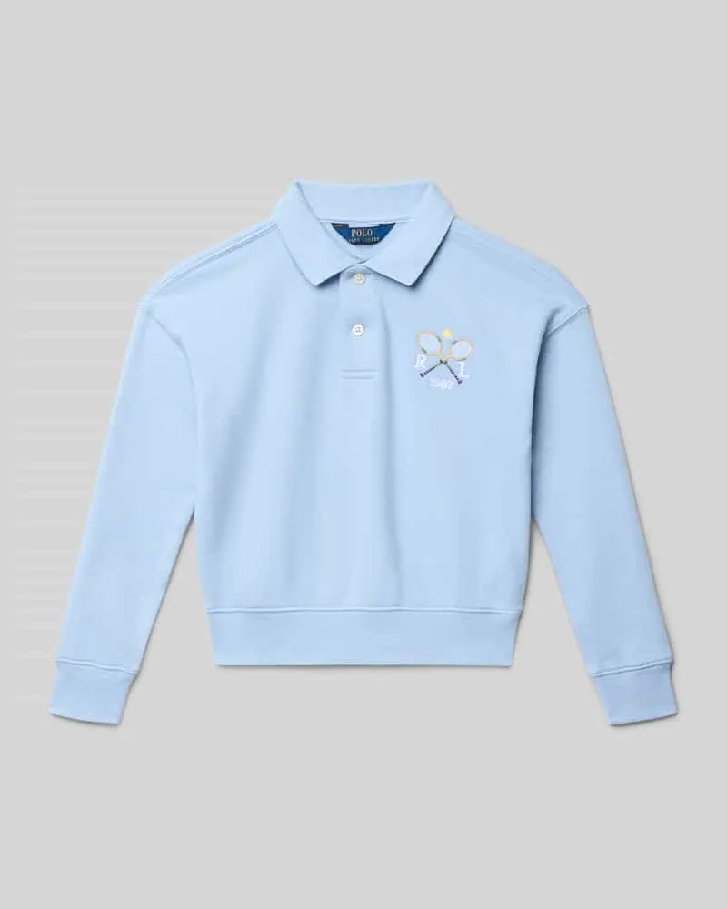 Ralph Lauren Cropped Sweatshirt mit Polokragen Bleu