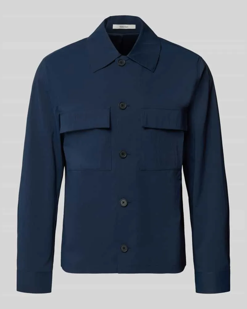 Selected Homme Regular Fit OVERSHIRT aus Baumwoll-Mix Modell 'CARVAR Marine