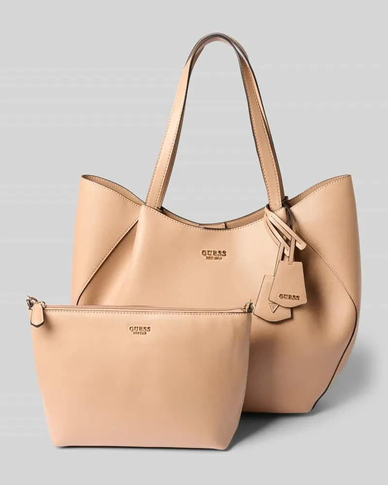 Guess Tote Bag in Leder-Optik Modell 'Amorette Beige