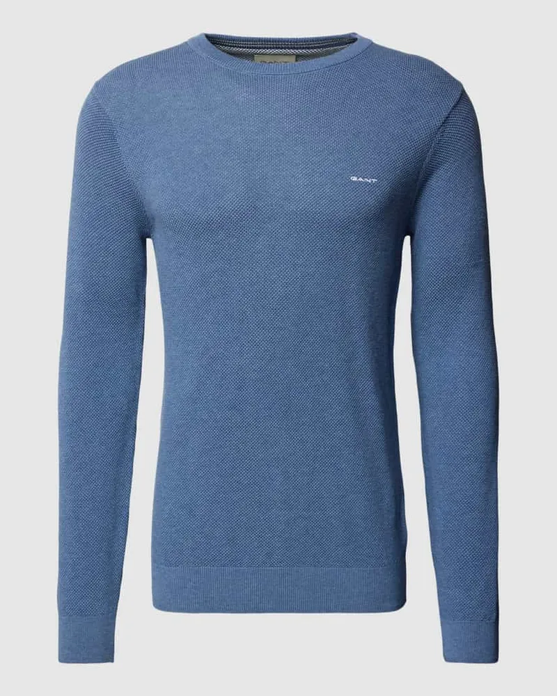 Gant Strickpullover mit Label-Stitching Ocean