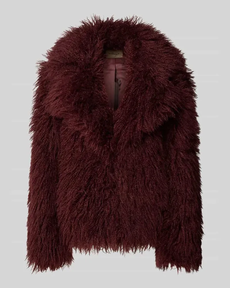 Smith & Soul Jacke aus Kunstfell mit Reverskragen Bordeaux