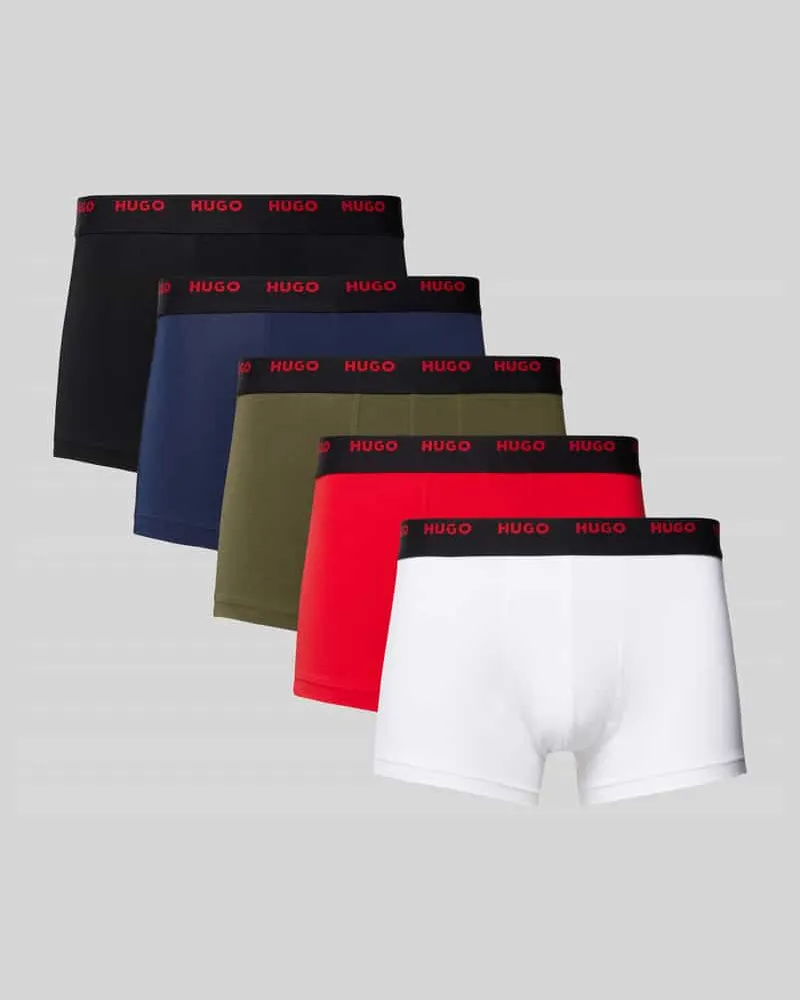 HUGO BOSS Trunks mit elastischem Logo-Bund im 3er-Pack Rot