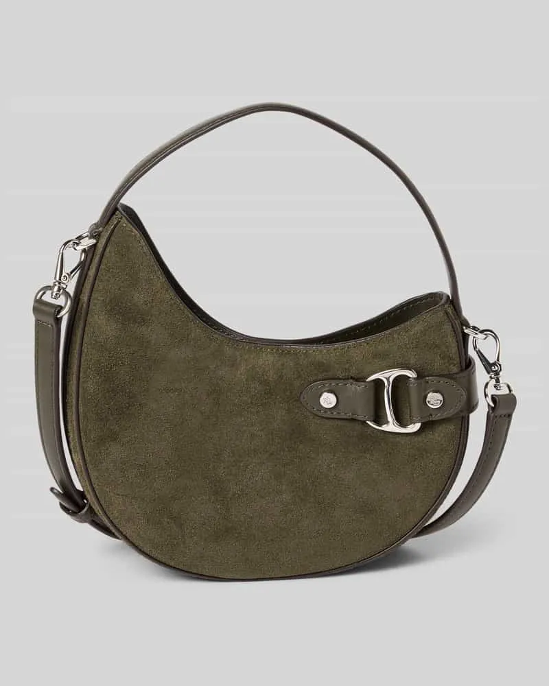 Ralph Lauren Handtasche aus Rindsleder mit Tragehenkel und Schulterriemen Oliv