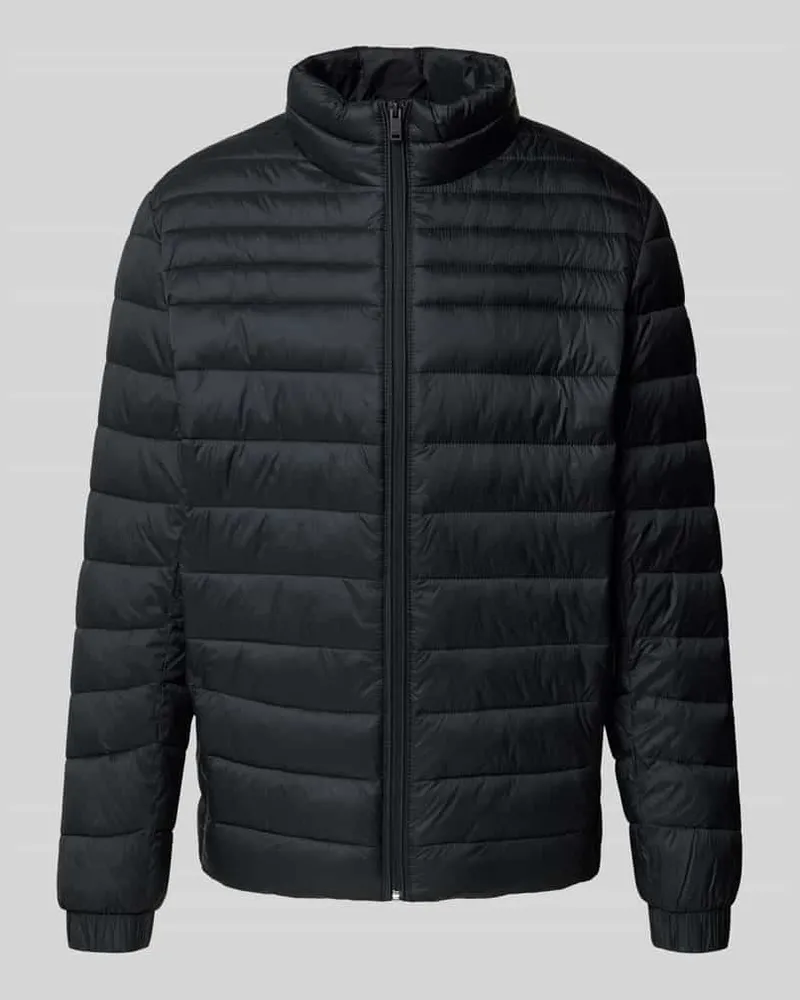 HUGO BOSS Slim Fit Steppjacke mit Stehkragen Modell 'ODEN2 Black