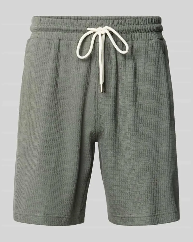 Drykorn Shorts mit Strukturmuster Modell 'BRIKKO Hellgrau