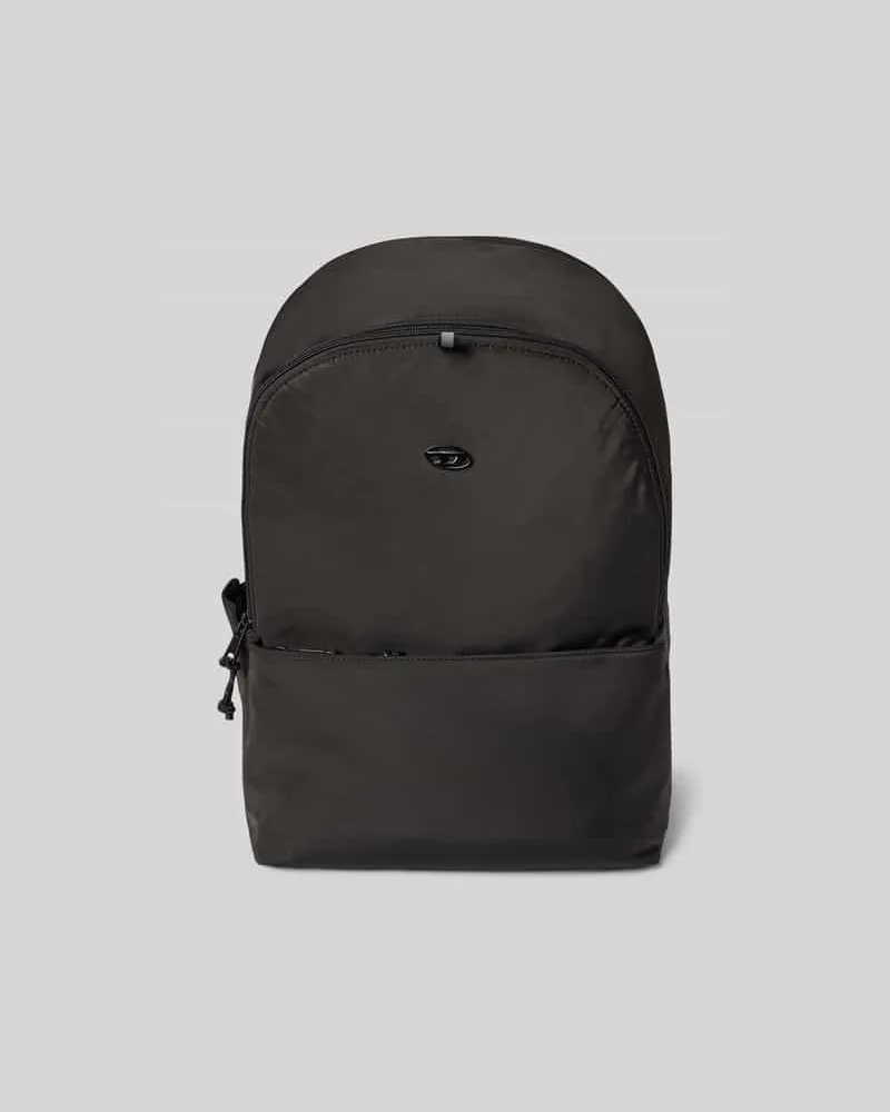 Diesel Rucksack mit Logo-Applikation Black