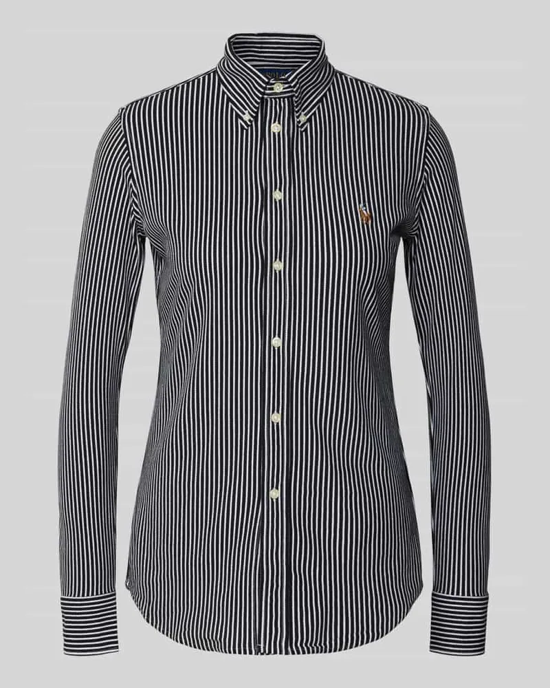 Ralph Lauren Slim Fit Bluse mit Button-Down-Kragen Black