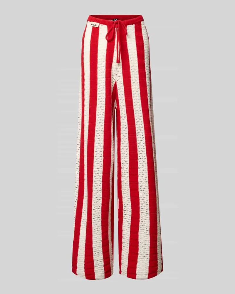 Karo Kauer Strickhose mit Label-Detail und elastischem Bund Rot