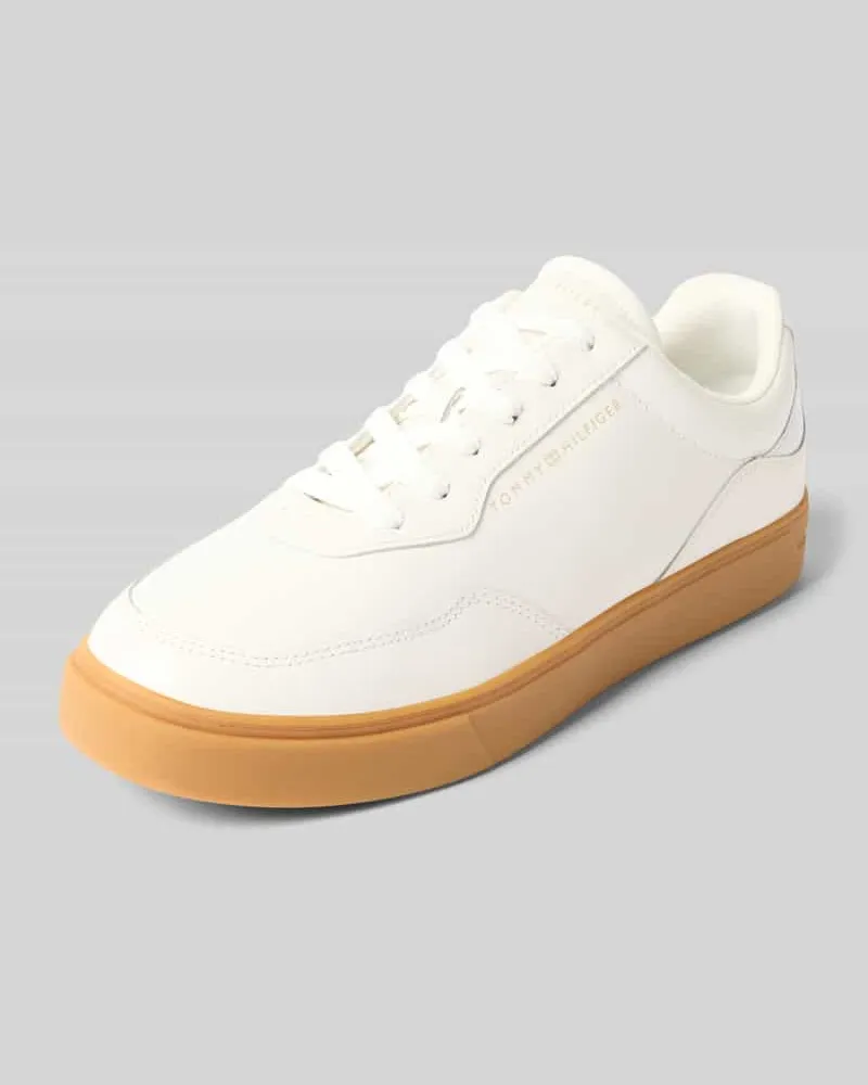 Tommy Hilfiger Low Top Sneaker aus echtem Rindsleder Offwhite