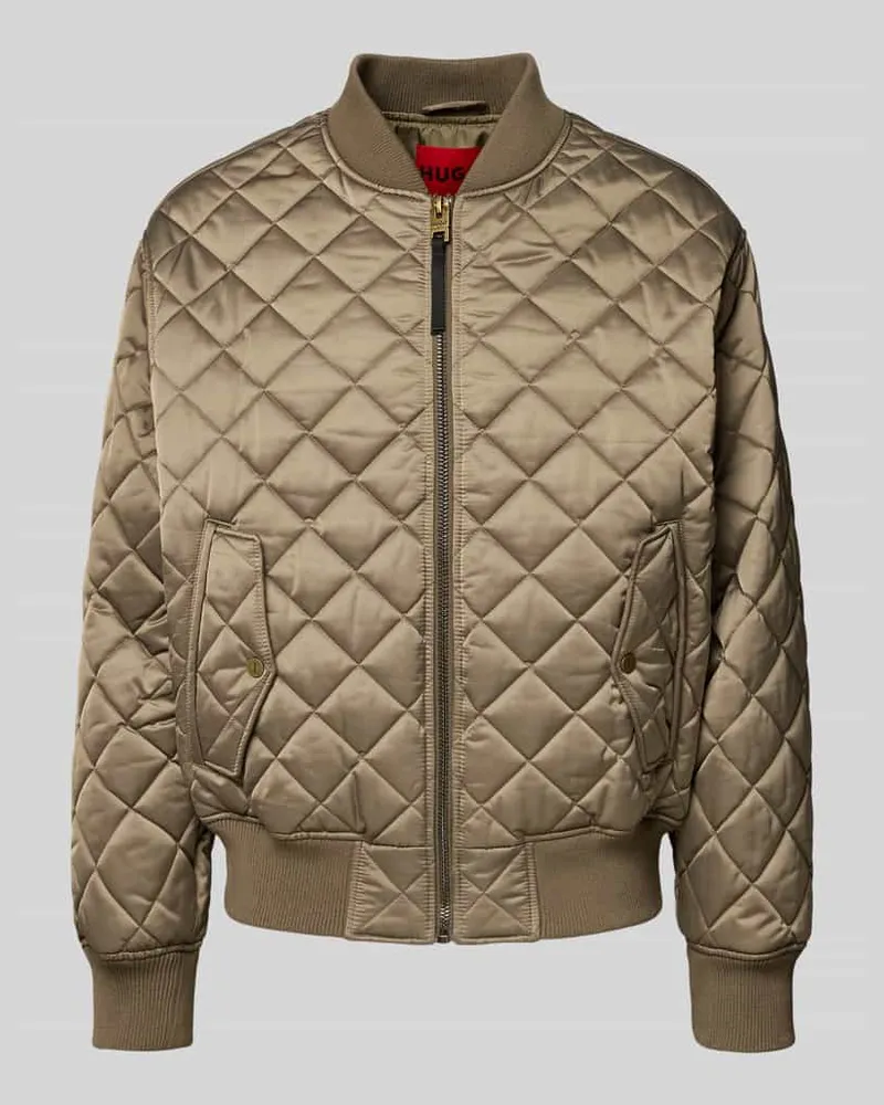HUGO BOSS Regular Fit Steppjacke mit Stehkragen Modell 'BICOL2541 Mittelgrau